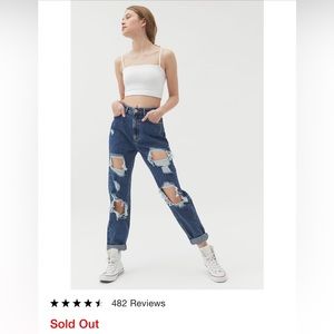 Urban Outfitters Dark Ripped Mom Jeans